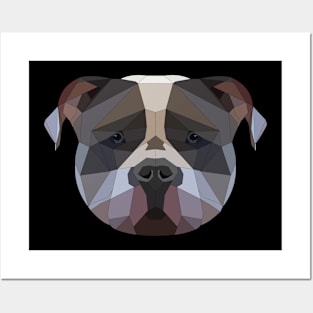 Dog American Staffordshire Terrier Low Poly Type Posters and Art